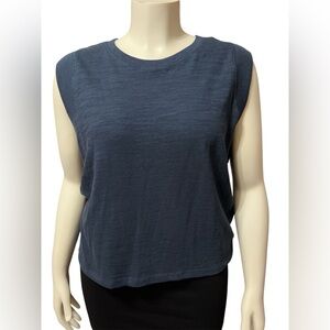 Faherty Sz XL Sunwash Organic Cotton Slub Knit Crew Neck Sleeveless Muscle Tank